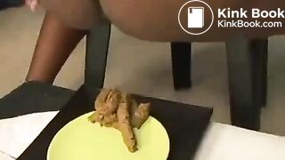 thick ebony shits on plate