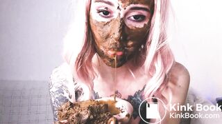 Pretty scat girl and husband shit