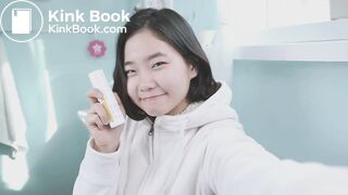 Korean cute girl diarrhea in toilet