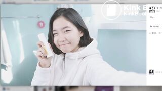 Korean cute girl diarrhea in toilet
