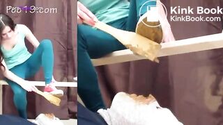 Toilet slave swallows shit and urine Smelly ...