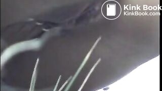 woman poops outside 006