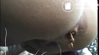 woman poops outside 006