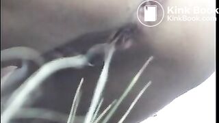 woman poops outside 006