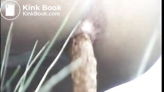 woman poops outside 006