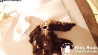 Very hot girl explodes after holding it for hours