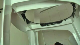 2 mistresses shitting in slaves mouth