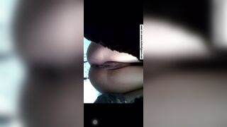 A sexy girl has long poop