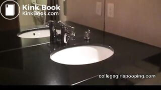 Milf pooping a load in the toilet for us