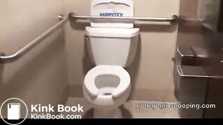 Milf pooping a load in the toilet for us