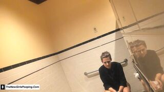 Sexy teen public toilet farting and pooping - video 2