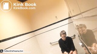 Sexy teen public toilet farting and pooping - video 2