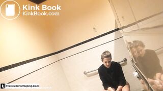 Sexy teen public toilet farting and pooping - video 2