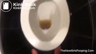 sexy girl strong diarrhea and farts in the toilet