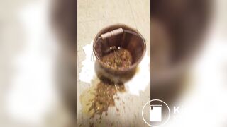 Nasty girl making a mess in a public toilet