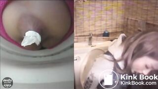 stuffing toilet paper