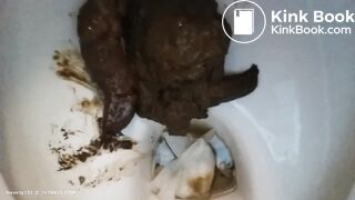 A ebony black girl shitting.