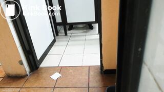 Spy toilet in gas station farts