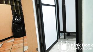 Spy toilet in gas station farts