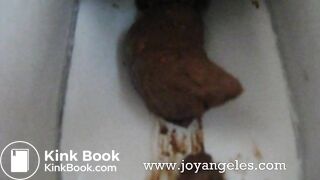 S.. squats over the toilet and poops for our pleasure