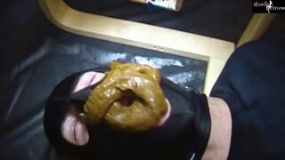 He literally eats her big nasty shit.