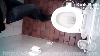 blond pooping on spy cam