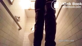 girl pooping and farting on toilet