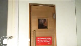 Panty poop in a sauna