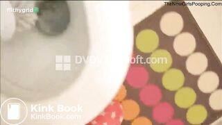gorgeous brunette poops and pees - video 2