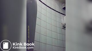 pooping and pissing woman in toilet, pooping at 31.11