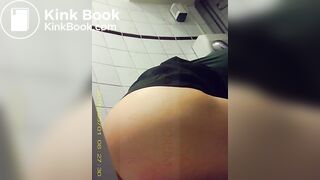 pooping and pissing woman in toilet, pooping at 31.11