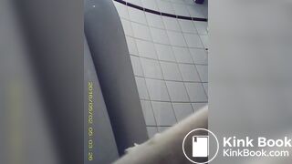 pooping and pissing woman in toilet, pooping at 31.11