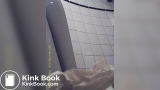 pooping and pissing woman in toilet, pooping at 31.11