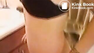 Cute teen shits in the toilet for us