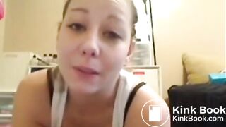 Amateur girl shitting in her white panties