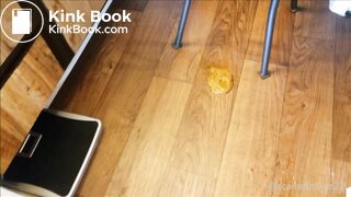 beautiful ebony princess shits from a high chair