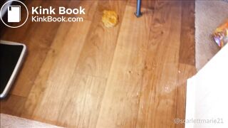 beautiful ebony princess shits from a high chair