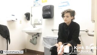 Sexy teen public toilet pooping - video 3