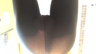 mature leather pants pooping - video 2