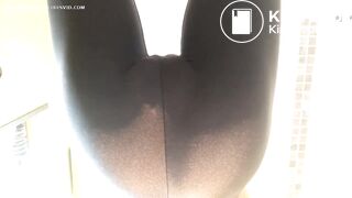 mature leather pants pooping - video 2