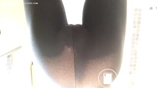 mature leather pants pooping - video 2