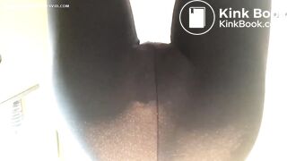 mature leather pants pooping - video 2