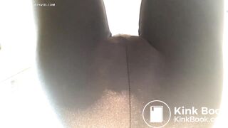 mature leather pants pooping - video 2