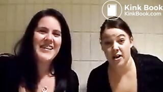 Two sexy brunette bbw pooping on the toilet