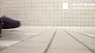 Two sexy brunette bbw pooping on the toilet