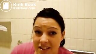 Two sexy brunette bbw pooping on the toilet