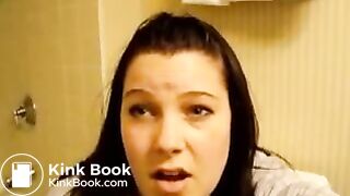 Two sexy brunette bbw pooping on the toilet