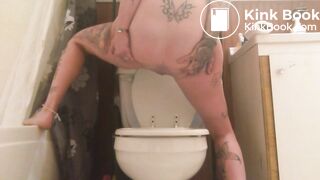 Biker chic poops three times