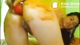 Hot latina babe dirty anal dildo suck and fist