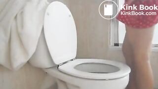 Standing over the toilet